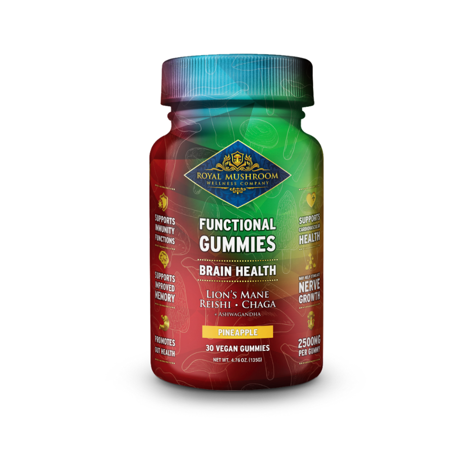 Brain Health Mushroom Mix Gummies Pineapple Flavor 30 ct - Green Planet