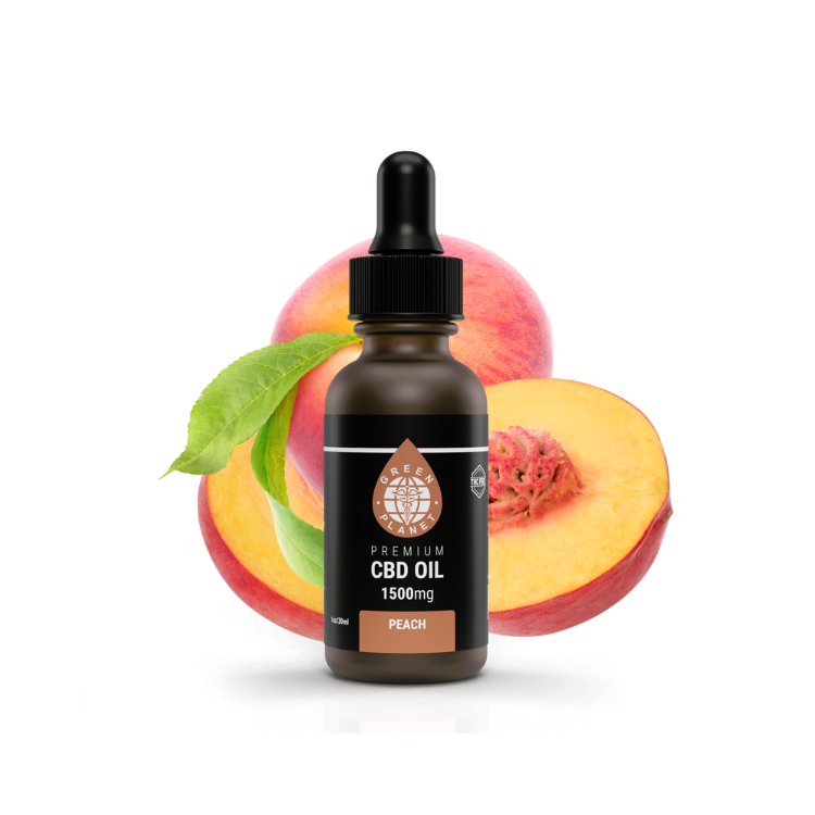 Broad Spectrum Tincture 1500Mg CBD Peach Flavor 30ml - Green Planet