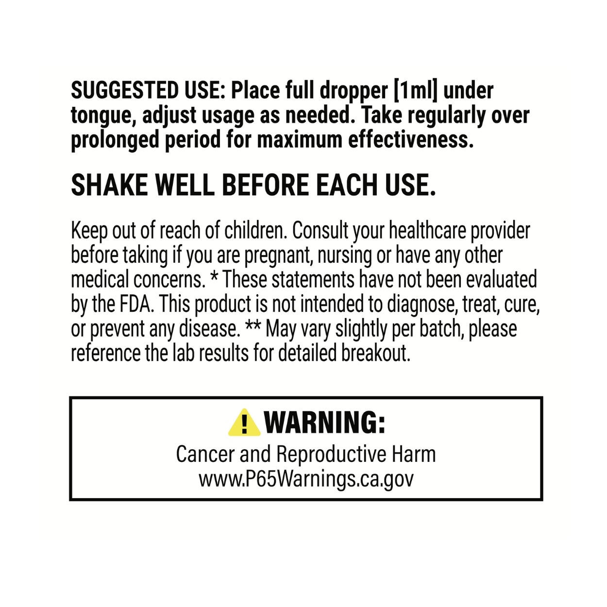 Full Spectrum Tinctures Natural Flavor Label - Green Planet