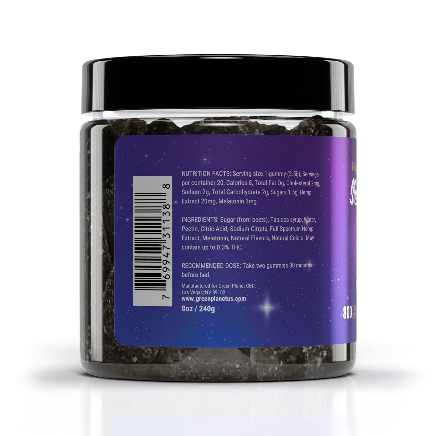 cbd sleep gummies 800mg back - Green Planet