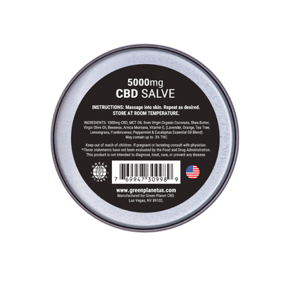 Pain Relief Salve 5000Mg CBD 4 Oz. back label