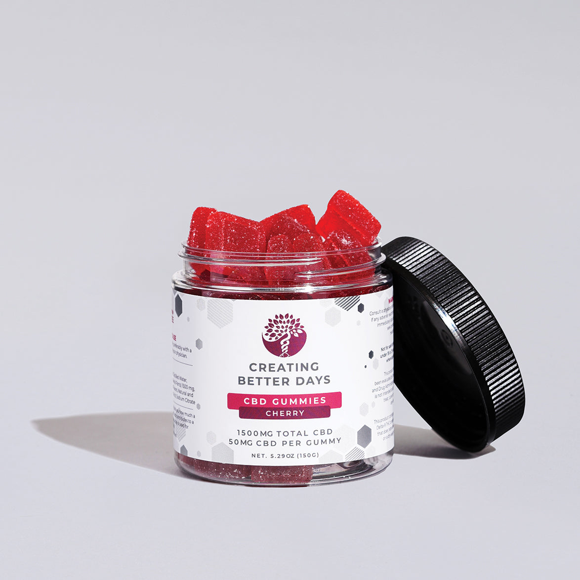 Cherry CBD Gummies 1500 MG Jar - THC Free - Green Planet