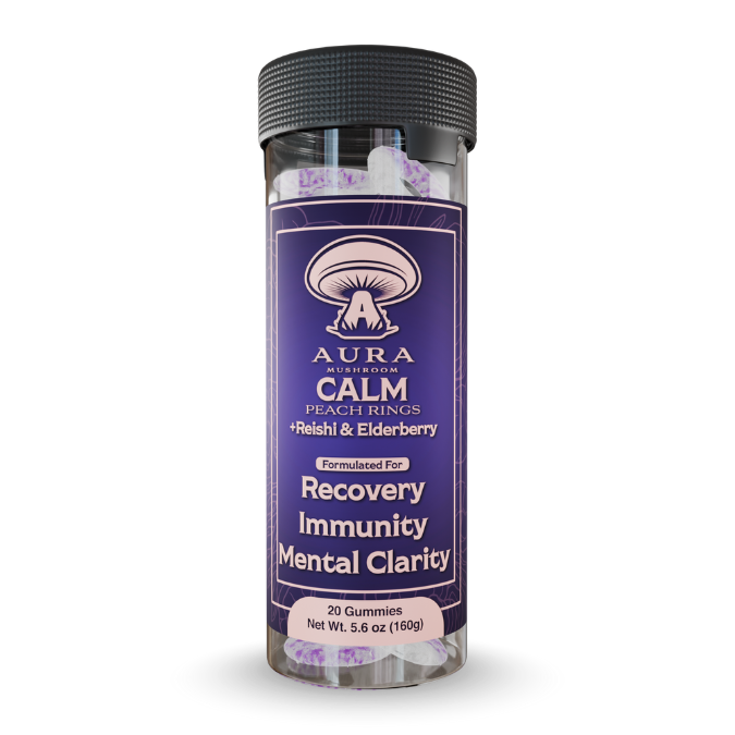 CALM Peach Rings - Reishi & Elderberry | Aura Mushroom