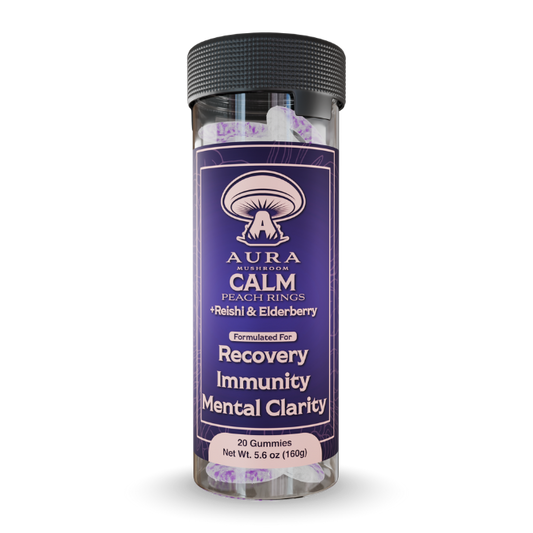 CALM Peach Rings - Reishi & Elderberry | Aura Mushroom