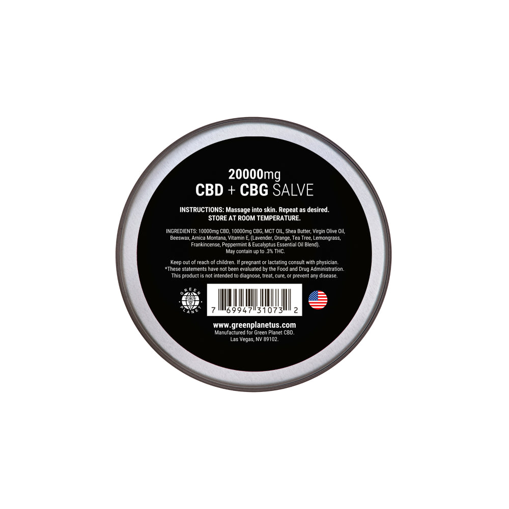 CBD + CBG 20,000MG 50/50 Mix Pain Relief Salve 8oz.