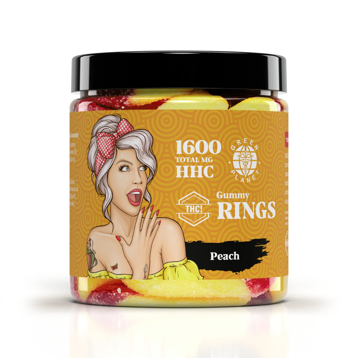 HHC Gummy Rings Peach 1600Mg